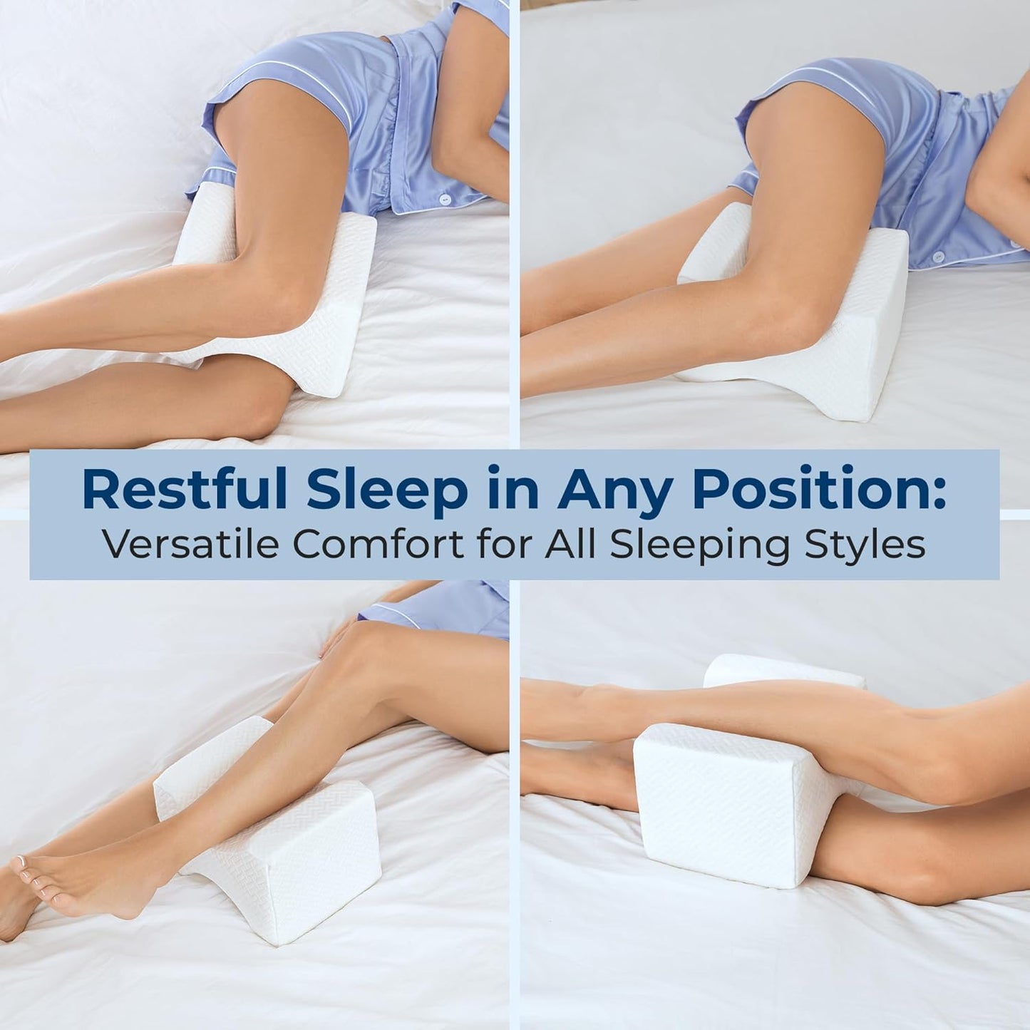 EverLoom™ Memory Foam Leg Cushion for Side Sleepers | Hip, Sciatica & Lower Back Pain Relief